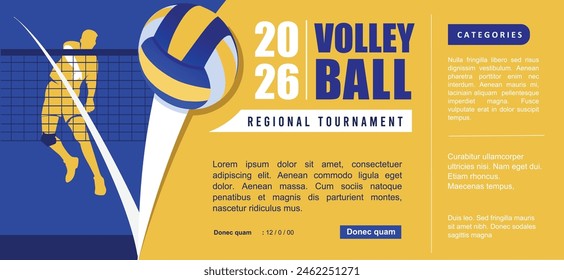 Premium vector editable volleyball poster or banner in action for your graphic background	