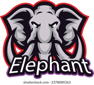 Premium vector, elephant esports mascot logo design isolated in a white background