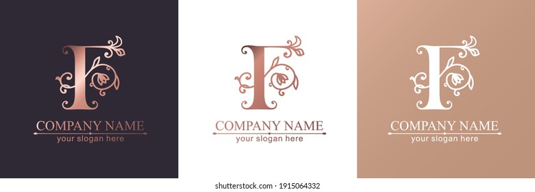 Premium Vector F logo. Monnogram, lettering. Personal logo or sign for branding an elite company. Vector design.