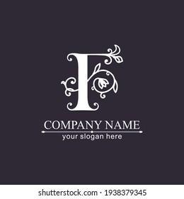 Logo de Premium Vector F. Monograma, letras. Logo personal o signo para marcar una empresa de élite. Diseño de vectores.