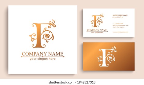 Premium Vector F logo. Monnogram, lettering. Personal logo or sign for branding an elite company. Vector design.