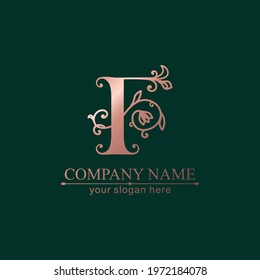 Premium Vector F logo. Monnogram, lettering. Personal logo or sign for branding an elite company. Vector design.