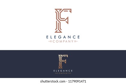 Premium Vector F Logo in two color variations. Beautiful Logotype design for luxury company branding. Elegant identity design for your company.