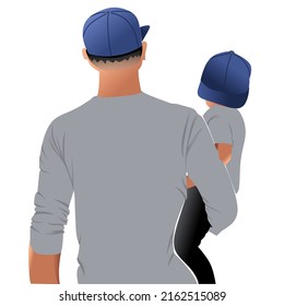 Premium vector | Father's Day, carrying his child shows a very deep love