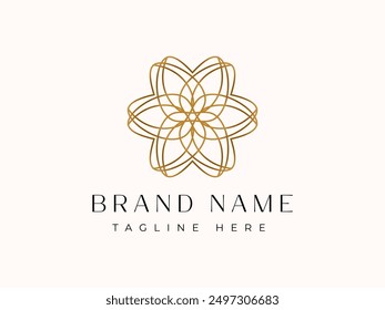 Vector premium - Vector de diseño de logotipo de adorno de flores