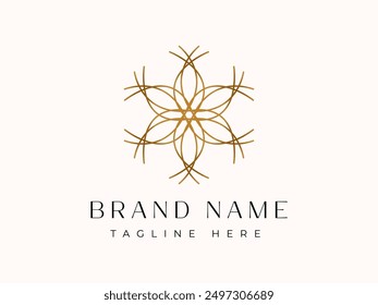 Vector premium - Vector de diseño de logotipo de adorno de flores