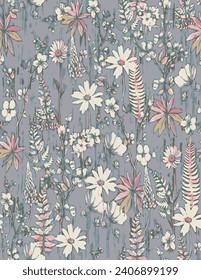 Premium vector flower solid natural saamless paattern textile and wrapping paper design allover, digital image printing factory   