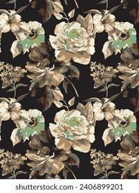 Premium vector flower solid natural saamless paattern textile and wrapping paper design allover, digital image printing factory   
