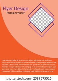 Premium vector flyer design orange background template 
