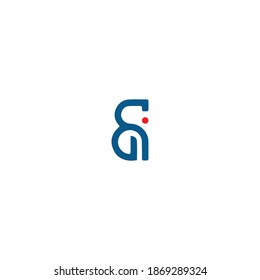 Premium Vector G, C, I, B,  Logo in two color variations. Beautiful Logotype design for luxury company branding. Elegant identity design in blue and red.