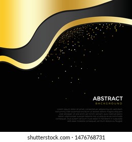 Premium Vector Golden Black Color abstract with Glitter Background