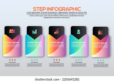 Premium Vector | Gradient infographic steps template