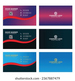 
Premium vector gradient red luxury business card