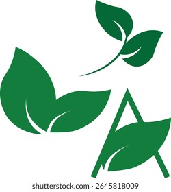 Vector premium, diseño de logotipo de etiquetas verdes