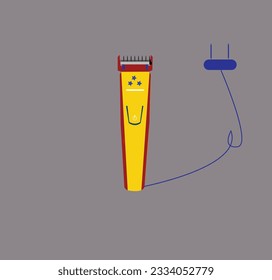Vector Premium | Peluquería de arte de la línea de la máquina de peinador de pelo herramienta profesional de la línea vectorial arte,