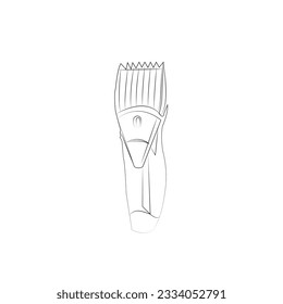 Vector Premium | Peluquería de arte de la línea de la máquina de peinador de pelo herramienta profesional de la línea vectorial arte,