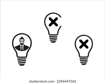 Premium-Vektorgrafik | Halogen-Glühbirne Symbol Leuchtfeuer Symbol für Elektrizität und Ideensymbol auf weißem Hintergrund flache Vektorgrafik, Leuchtfeuersymbol, Ideenzeichen, Schwarz einzeln auf weißem Hintergrund.
