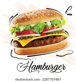 Premium Vector | Hamburger vector illustrations burger delicious