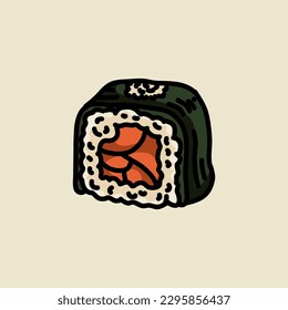 Premium-Vektorgrafik | Handgezeichneter Sushi Set für japanische Küche Restaurant