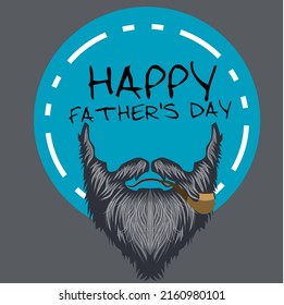 premium vector | happy father's day with long beard and smoking pipe