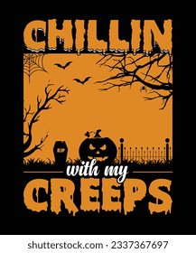 Premium Vector . Happy Halloween T Shirt Design Retro Vintage Horror boo Design