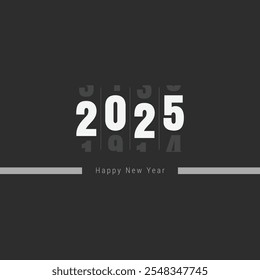 Premium vector. Happy new year 2025 design with colorful truncated number illustrations. Design for poster, banner, greeting and new year 2025. 2025 number design template. New Year social media.