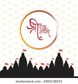 Premium Vector | Vector illustration concept of Spring Hindu festival Shree Ram Navami wishes
