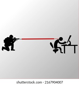 premium vector | illustration of a deadline with a sniper as a boss in a company