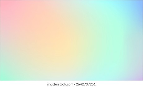 A premium vector illustration featuring a smooth pastel gradient transitioning seamlessly from pink, yellow, green, and blue, creating a tranquil and ethereal atmosphere