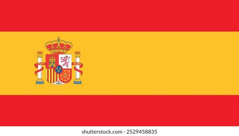 Premium-Vektorgrafik der Flagge Spaniens - Hochwertiges spanisches Nationalflaggendesign