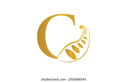 Premium vector initial letter C florish typography logo design