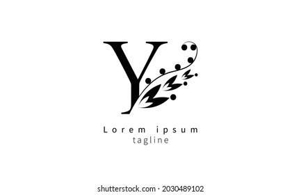 Premium vector initial letter Y florish typography logo design