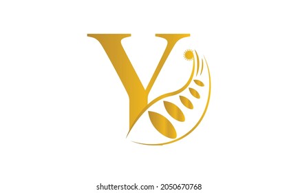 Premium vector initial letter Y florish typography logo design