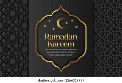 Estilo islámico vectorial premium Ramadan Kareem y fondo decorativo Eid