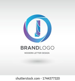 Premium Vector J Logo in Gradations. Beautiful Logotype design for company branding. Elegant identity design in blue