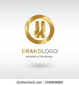 Premium Vector K Logo in GOLD. Beautiful Logotype design for company branding. Elegant identity design in blue