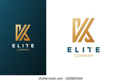 Premium Vector K Logo in two color variations. Beautiful Logotype for luxury branding. Elegant and stylish design for your company.