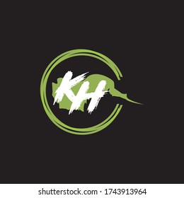 Logotipo de letra KH Vector Premium.Diseño de logotipo minimalista para marca, diseño de identidad elegante.
