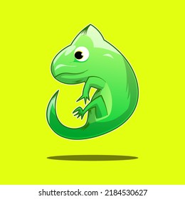 Premium vector l vector chameleon that is cute, cool and very detailed. suitable for mascot design business ads, design logos