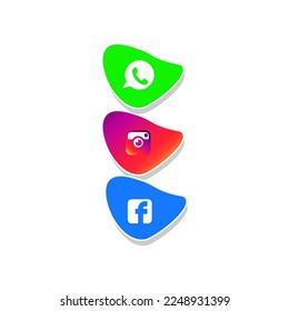 premium vector l cute style icon social media  sosmed  with set bundle. kawaii vector.