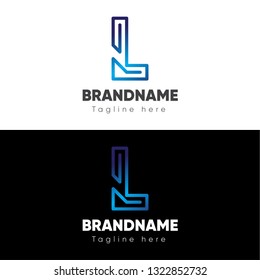 Premium Vector L Logo in two color variations. Beautiful Logotype design for luxury company branding. Elegant identity design. Vetorial.