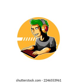 premium vector l vector mascot logo gamer and streamer. illustration