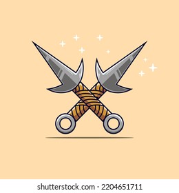Ilustración simple de ninja, arma portadora portadora portadora portadora portadora de primera calidad. plano de diseño de espada ninja 