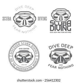 premium vector label mask for scuba diving and freediving swimming