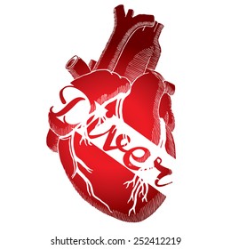 premium vector label for scuba divers heart. T-shirt design print ideas.