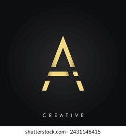 A Premium Vector latter Logo Design Creative Logo. Vector Illustration. Letters. Creative. Minimal Feminine Monogram. Golden Logo. Elegant Leaves.  Modern design. Golden Logo Design.
