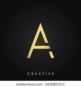 A Premium Vector latter Logo Design Creative Logo. Vector Illustration. Letters. Creative. Minimal Feminine Monogram. Golden Logo. Elegant Leaves.  Modern design. Golden Logo Design.