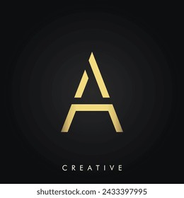 A Premium Vector latter Logo Design Creative Logo. Vector Illustration. Letters. Creative. Minimal Feminine Monogram. Golden Logo. Elegant Leaves.  Modern design. Golden Logo Design.