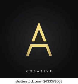 A Premium Vector latter Logo Design Creative Logo. Vector Illustration. Letters. Creative. Minimal Feminine Monogram. Golden Logo. Elegant Leaves.  Modern design. Golden Logo Design.