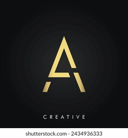 A Premium Vector latter Logo Design Creative Logo. Vector Illustration. Letters. Creative. Minimal Feminine Monogram. Golden Logo. Elegant Leaves.  Modern design. Golden Logo Design.